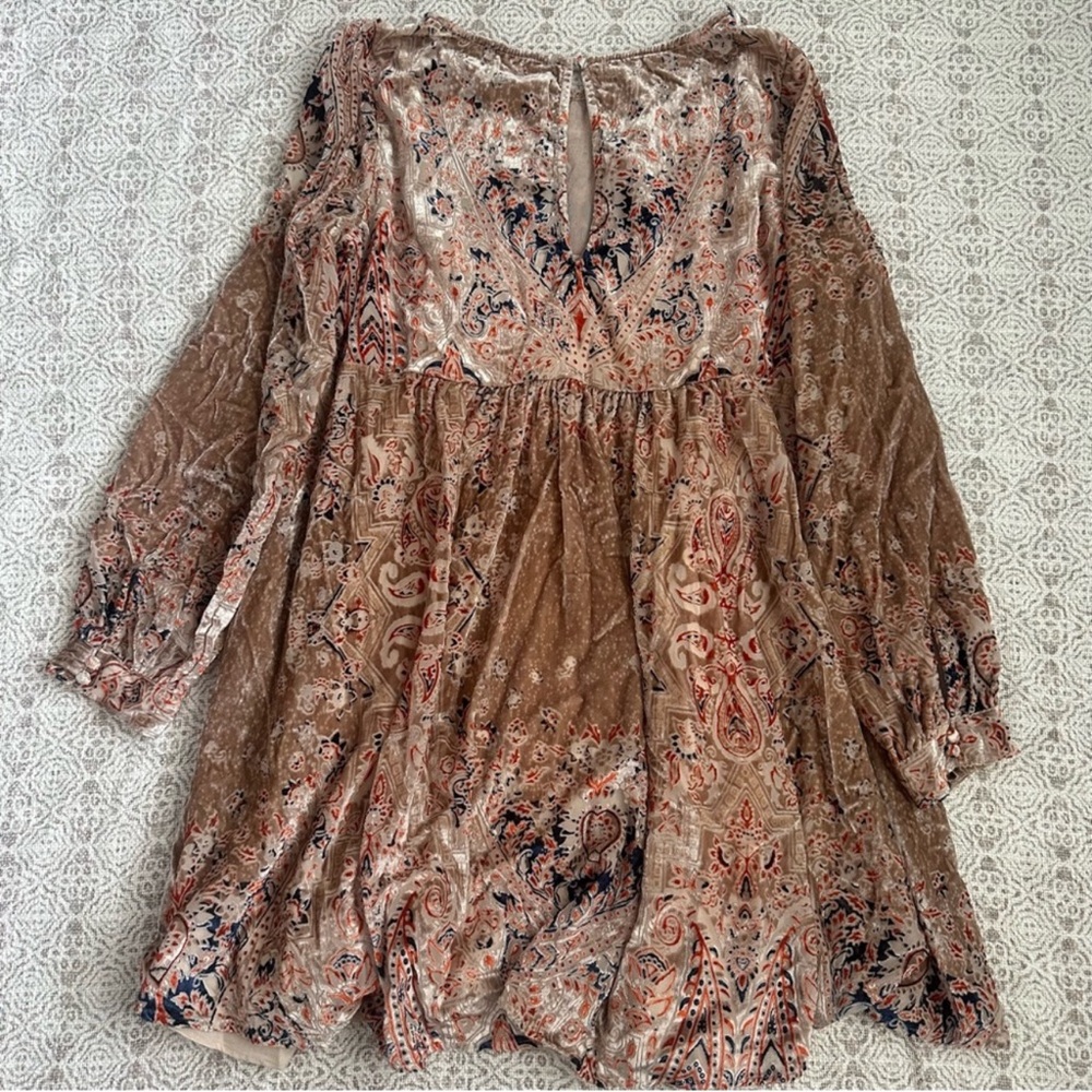 Free People Mirror Mirror Velvet Burnout Mini Dress